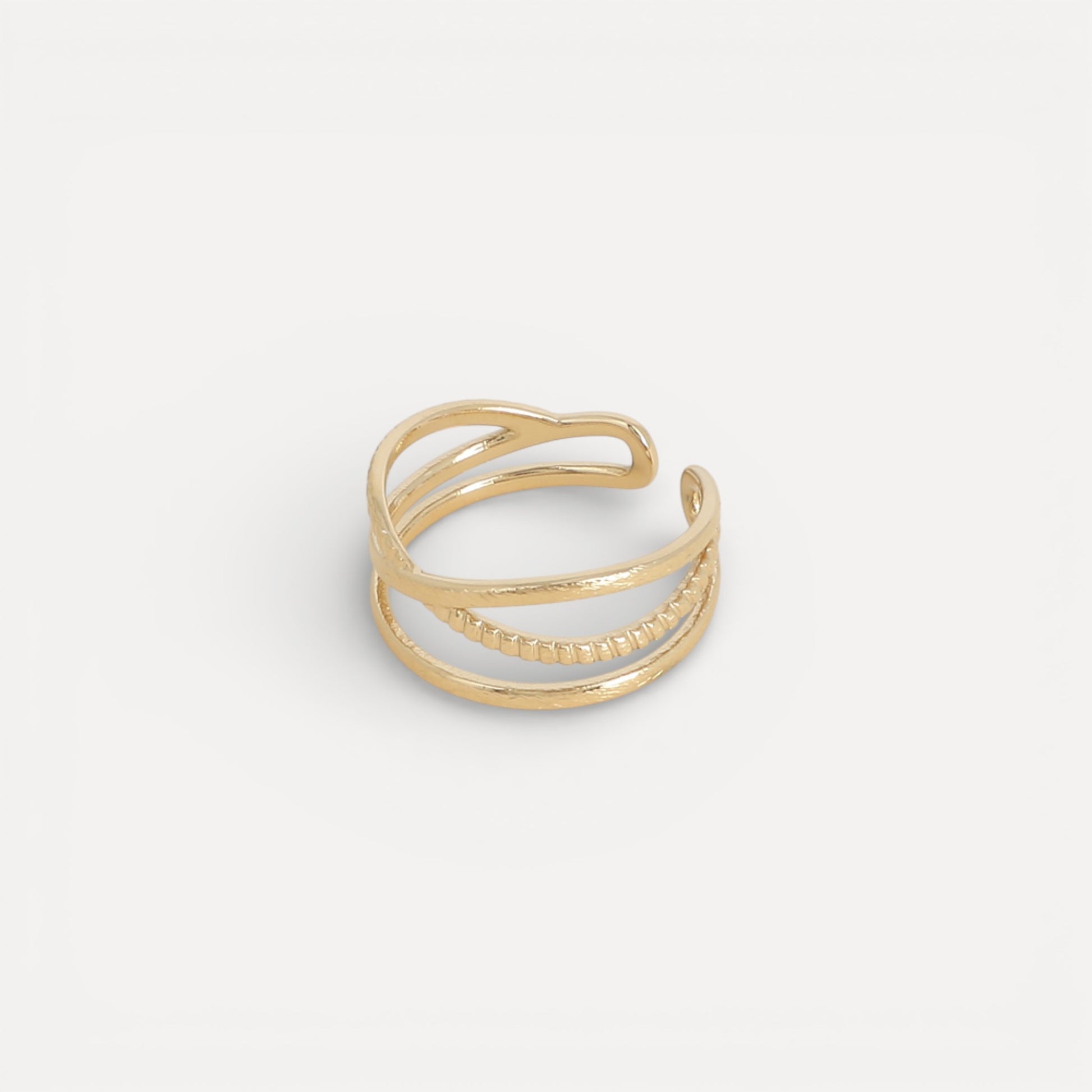 Bague 3 anneaux entrecroisés vue de détail