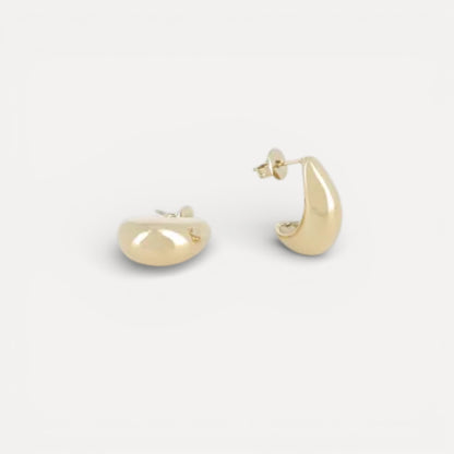 Boucles d'oreilles goutte d'eau en acier doré