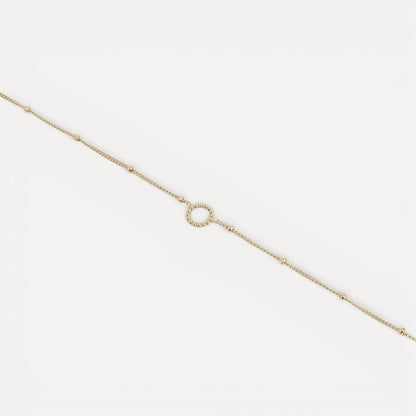 Bracelet chaîne boules et cercle milgrain vue de détail