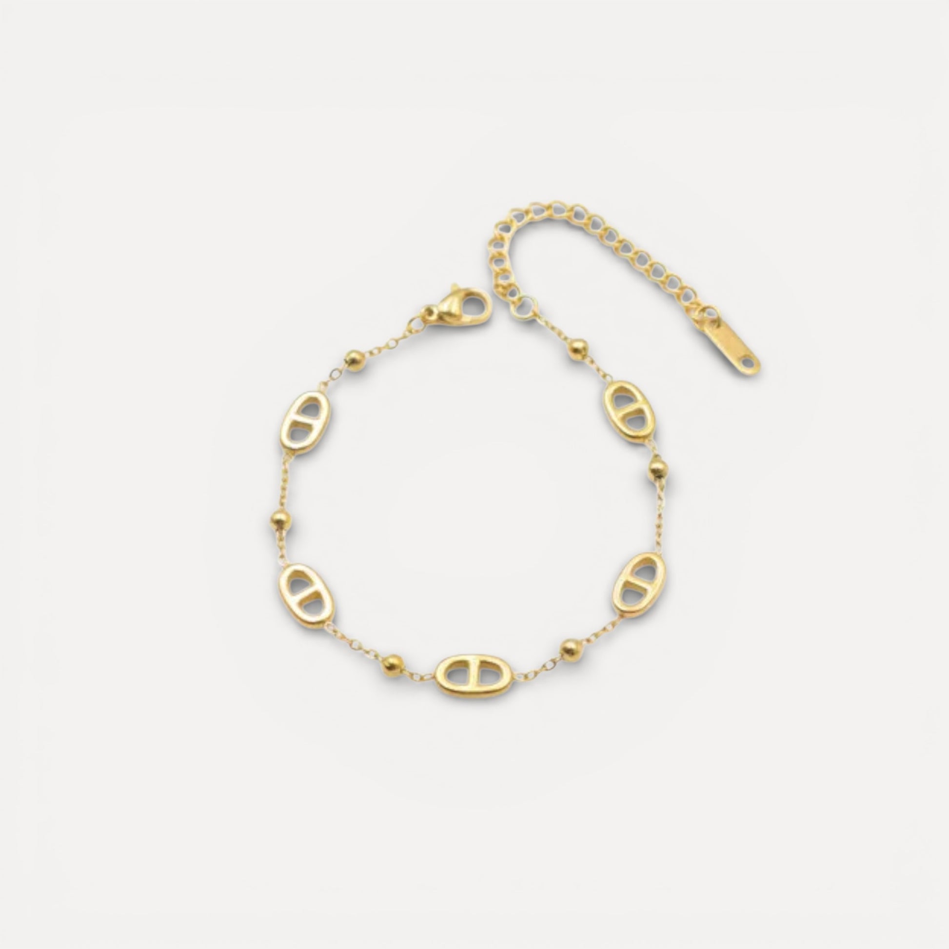 Bracelet maille marine en acier doré