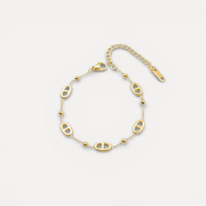 Bracelet maille marine en acier doré