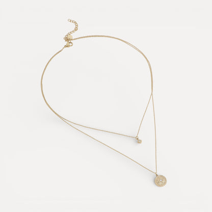 Collier 2 rangs étoile du nord vue de détail