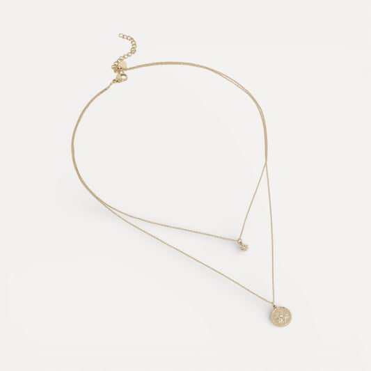 Collier 2 rangs étoile du nord vue de détail