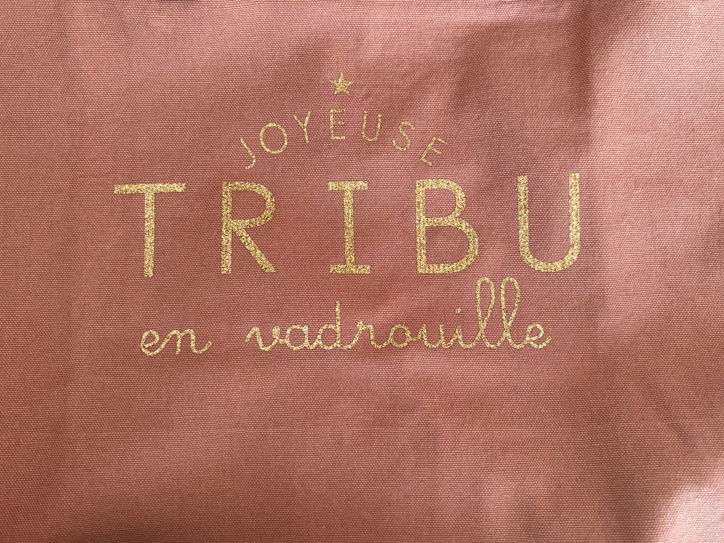Grand cabas "Joyeuse Tribu" - Bois de santal