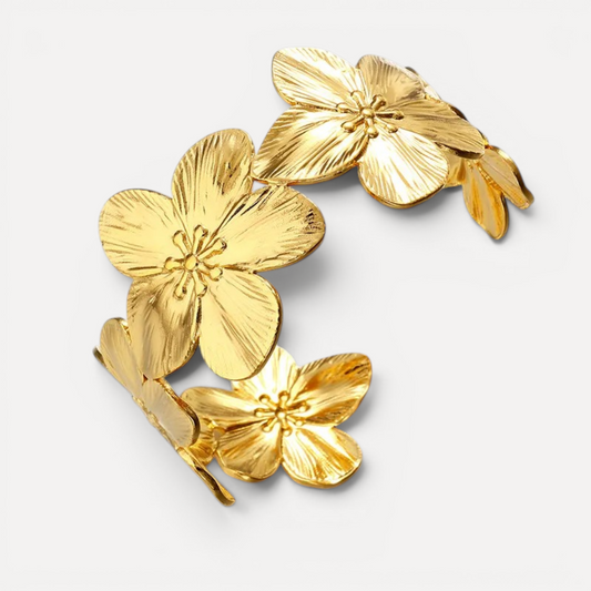Bracelet jonc grandes fleurs Charlotte